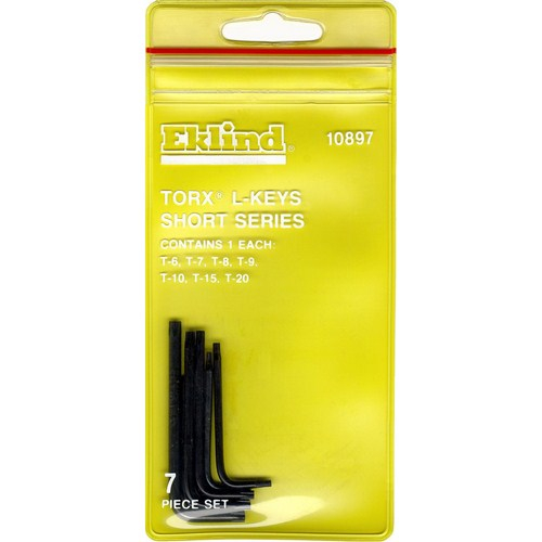 Eklind 10897, Torx Short Series T6 - T20 Hex L-key Set In Vinyl Pouch