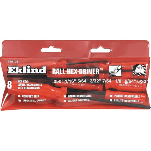 Eklind 90108, Inch Set Of 8 Ball-hex Drivers In Pouch