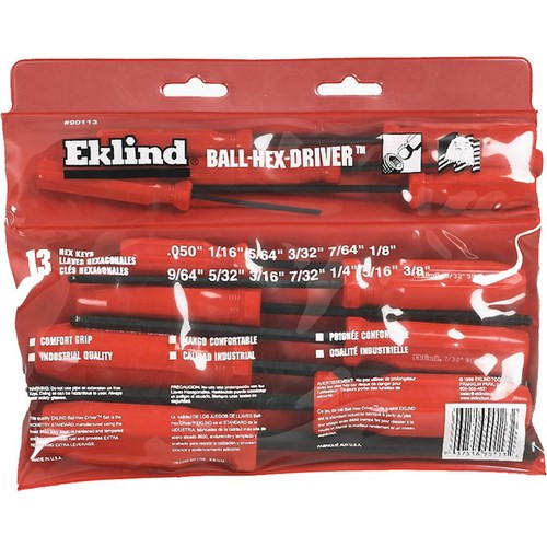 Eklind 90113, Inch Set Of 13 Ball-hex Drivers In Pouch
