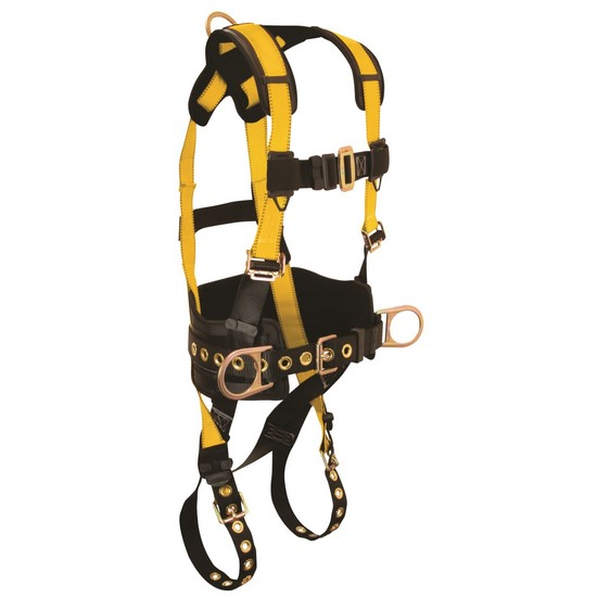 Extra Large FallTech 7035XL Journeyman Full Body Polyester Harness with 3 D-Rings and Tongue Buckle Leg Straps with Belt