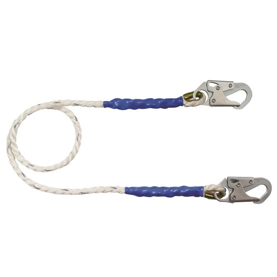 FallTech 8156 RESTRAINT Lanyard 6' Premium Polyester Rope with Hooks