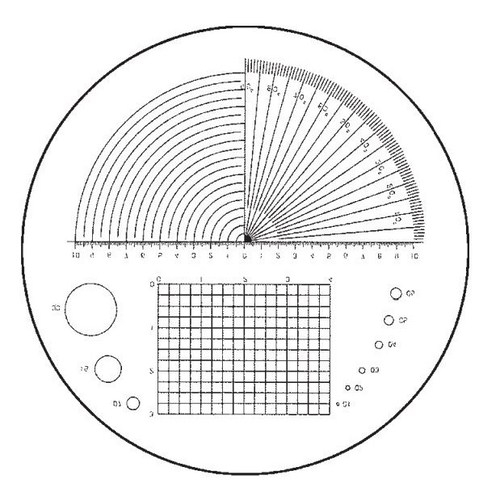 Fowler 52-661-003-0, 10x Pocket Optical Comparator Reticle #3