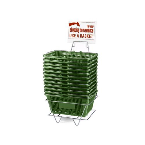 Garvey Bskt-40910, Regular Basket Set Green, Wire Handles
