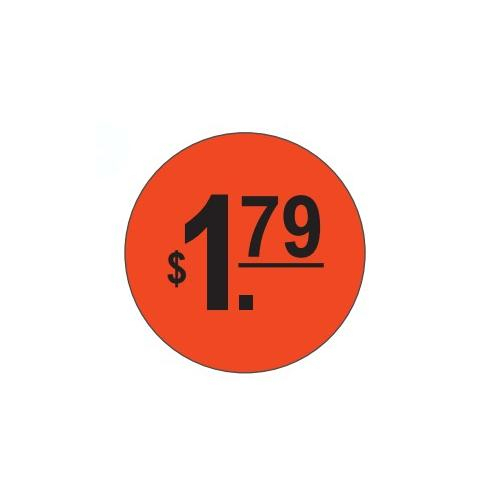 Garvey Buls-27383, 1.5" Circle Label Red/black "$1.79"