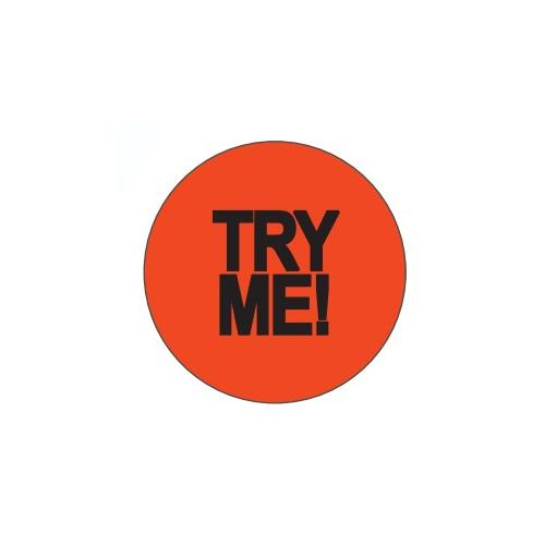 Garvey Buls-29108, 1.5" Circle Label Red/black "try Me!"