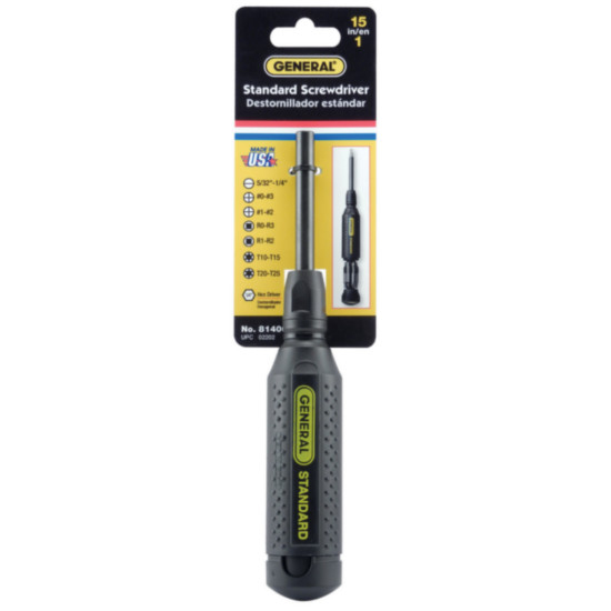 General Tools 8140c, Multipro 15-in-1 Standard Screwdriver, Carded