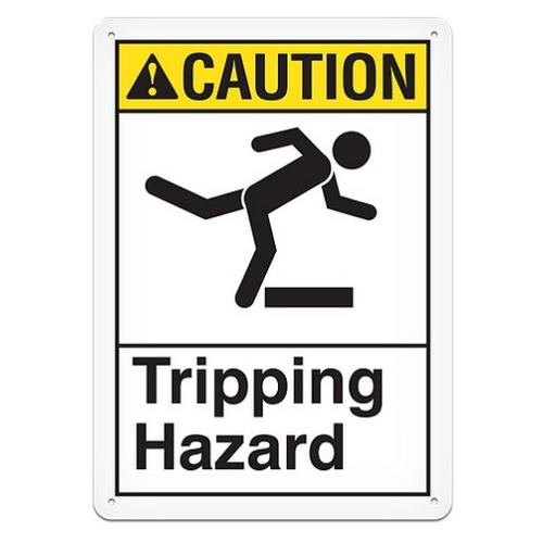 Ghs Safety Ans3001pg, Plastic Safety Sign "caution Tripping Hazard"