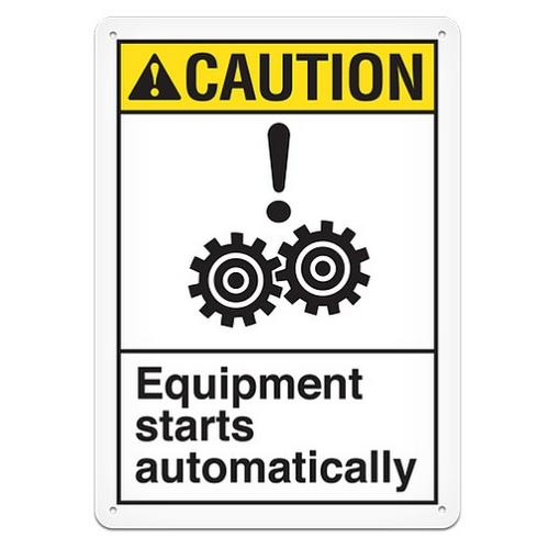 Ghs Safety Ans3003mv, Magnetic Safety Sign "caution Equipment Starts"