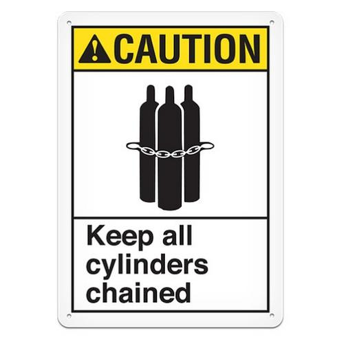 Ghs Safety Ans3008pg, Safety Sign "caution Keep All Cylinders"