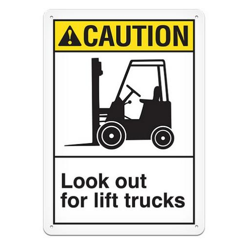 Ghs Safety Ans3009vl, Vinyl Safety Sign "caution Look Out For"