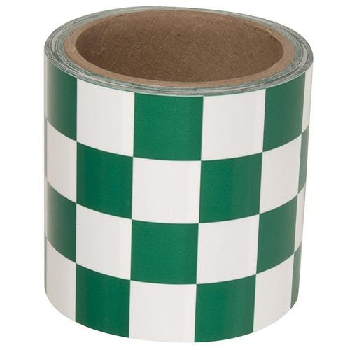 Buy GHS Safety LCB413, Green/White Checker Tape, 4" x 54' Mega Depot