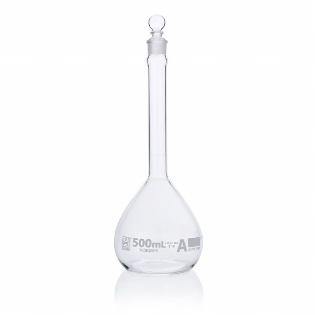 Buy Globe Scientific 8200500, Volumetric Flask, Globe Glass, Class A