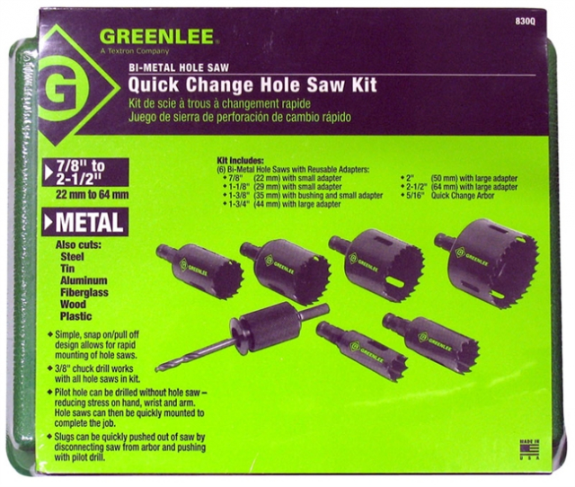 Buy Greenlee 02806, 830Q 11/4" to 21/2" Quick Change Hole Saw Kit