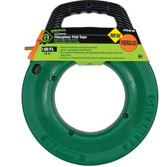 Buy Greenlee 12717, FTF54050 50ft x 11/64" Fiberglass Fish Tape Mega