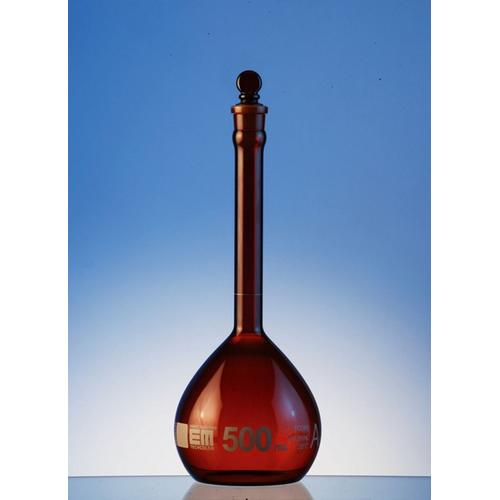 Hirschmann 264g500, Em-techcolor Volumetric Flask, Astm, Amber Glass