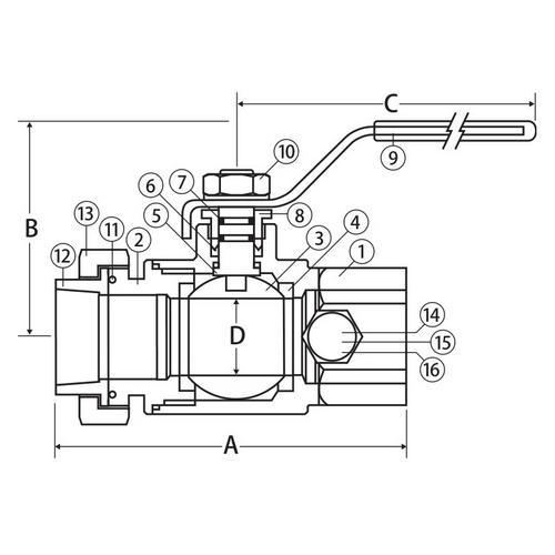 Buy Jomar 160108, T100UE Brass Ball Valve 2" Mega Depot