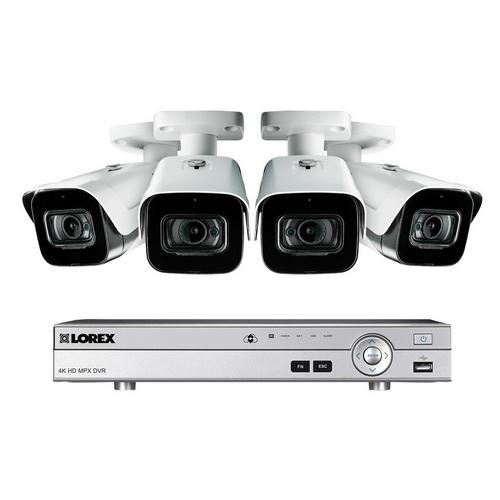 Lorex 4kmpx44, 4 Channel Security System With 4 Metal Audio Cameras