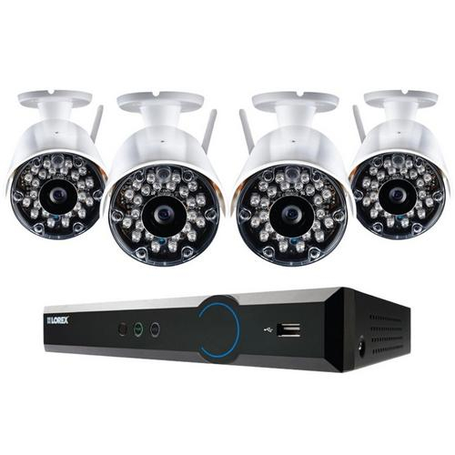 Lorex Lx445ww, Security Camera System And 4 Weatherproof Wireless Cameras With 135ft Night Vision
