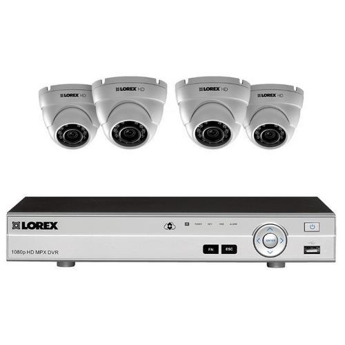 Lorex Mpx84dw, 1080p Hd Home Security System W/ 4 Outdoor Dome Cameras