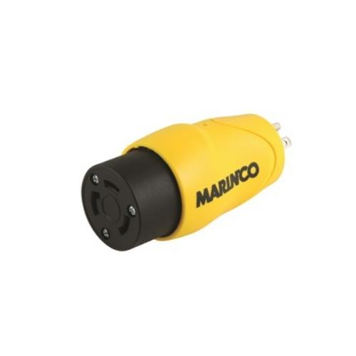Marinco S15-30, Straight Adapter, 125v Male To 125v Female Locking