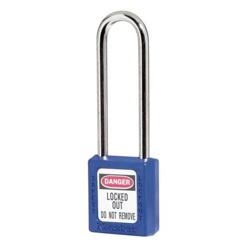 Master Lock 410kaltblu, No. 410 Blue Zenex Safety Padlock, 3" Shackle