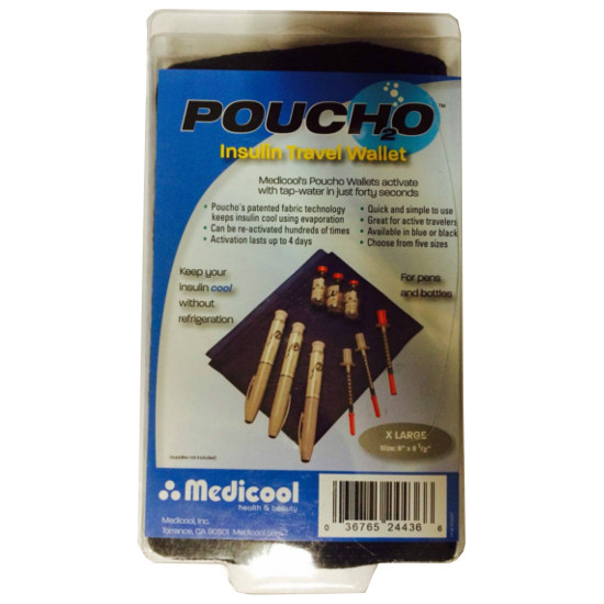 Medicool Poucho Diabetic Wallet Xlarge-bl, Poucho Cooling Case, Blue