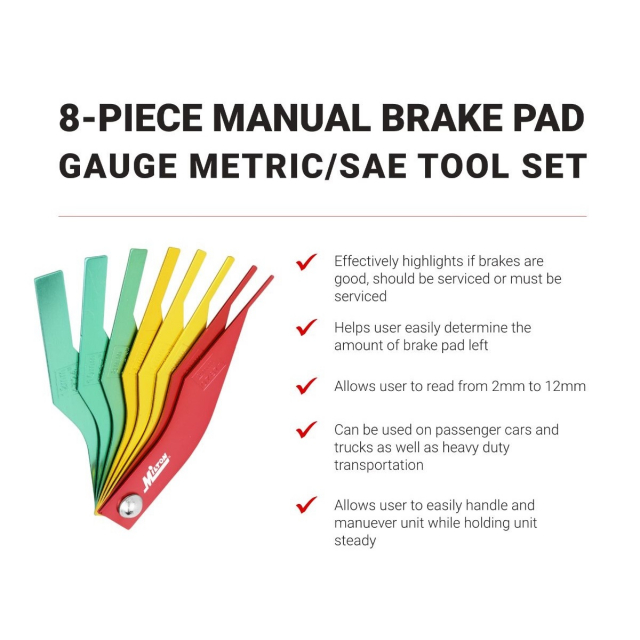 Buy Milton 942, 8Piece Manual Brake Pad Gauge Metric/SAE Tool Set
