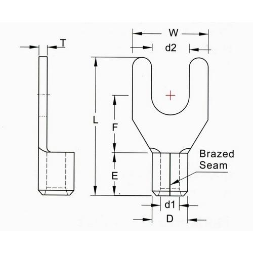 Buy Morris 11544, 8 AWG 1/4" NonInsulated Fork/Spade Terminal, (Pack