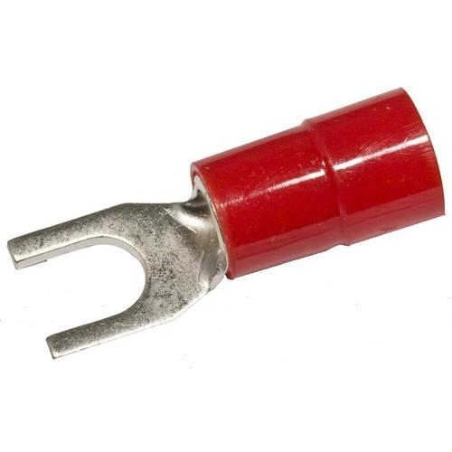 Buy Morris 11642, 8 AWG #10 Red Nylon Insulated Fork/Spade Terminal, (Pack  of 100 pcs) - Mega Depot