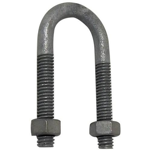 thumbnail interactive-video image 1 of PLUMBFLEX 4 In. Standard Galvanized Steel U-Bolt Pipe Clamp With Hex... 1 of 12