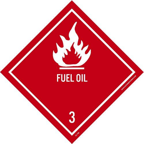 NMC DL100P10 Fuel Oil 3 Dot Placard Sign 