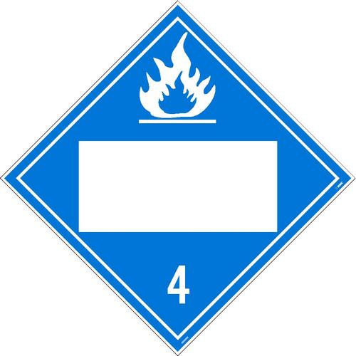 NMC DL64BP25, DOT Placard Sign,"D.W.W. 4, Bl." (4 Packs of 25 pcs)