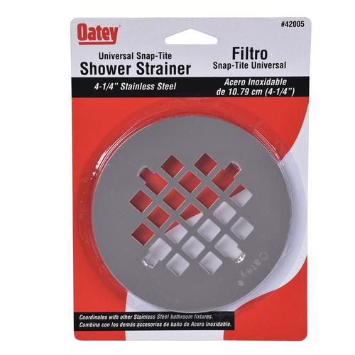 Oatey Snap-Tite 42005 4 1/4 Shower Drain Strainer with Stainless Steel  Finish