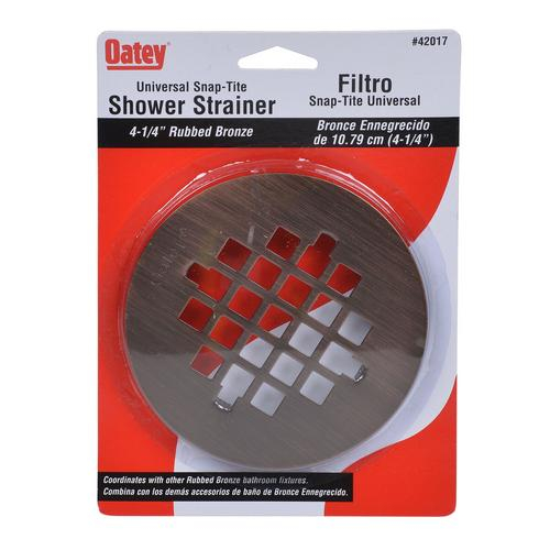 Oatey 4-1/4 in. Snap-Tite Strainer, Rubbed Bronze-42017