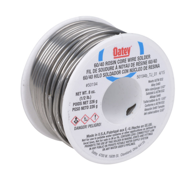Buy Oatey 50194, 1/2 lb. 60/40 Rosin Core Solder, (10 Packs) Mega Depot