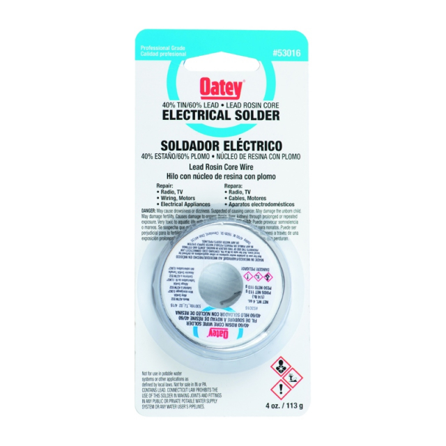 Buy Oatey 53016, 1/4 lb. 40/60 Rosin Core Solder, (12 Packs) Mega Depot