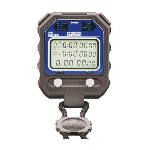 Sper Scientific 810033, Water Resistant 60 Memory Digital Stopwatch