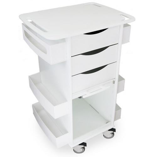 Trippnt 51007, Utility Cart, White With Clear Acrylic Sliding Door