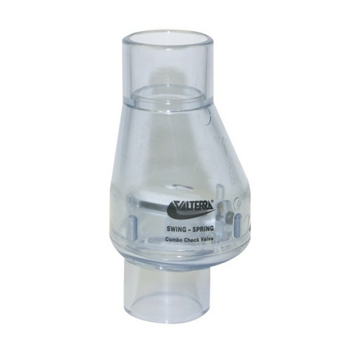 Valterra 200-c10, 1" Clear Swing/spring Check Valve With Slip Ends