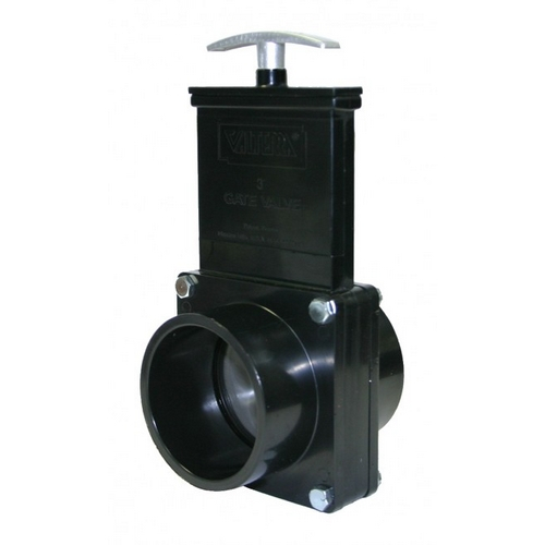 Valterra 5303, 3" Abs Black Spigot X Spigot Ends Gate Valve