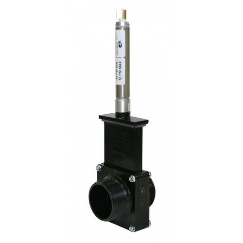 Valterra 9203, 2" Abs Black Spigot X Spigot Ends Pneumatic Gate Valve