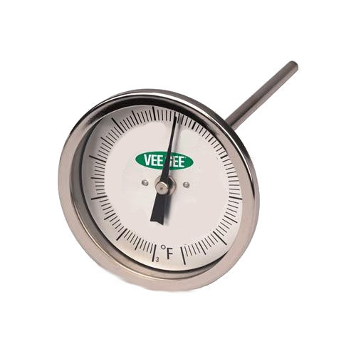 Vee Gee 82550DG Scientific Thermometer with Dial, 50 to 550°F/10 to 290°C, 8 Stem