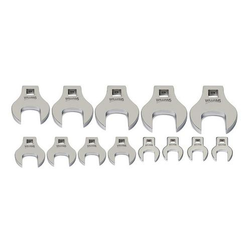 Williams 10740, 3/8" Drive Crowfoot Wrench Set 3/8" - 1-1/8"
