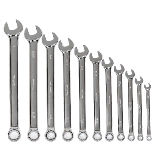 Williams 11007, High Polished Wrench Set 11 Piece 3/8" - 1"