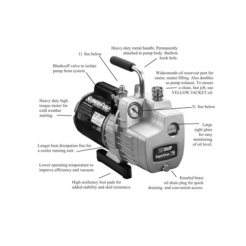 Buy Yellow Jacket 93560, SuperEvac 6 CFM Single Phase Vacuum Pump