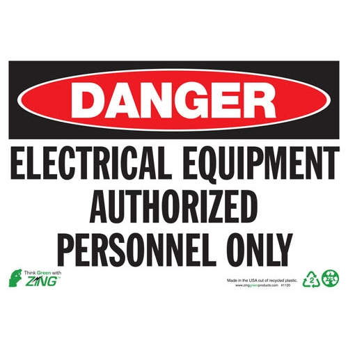 Zing Green 1120a, Eco Safety Sign "danger Electrical ..."