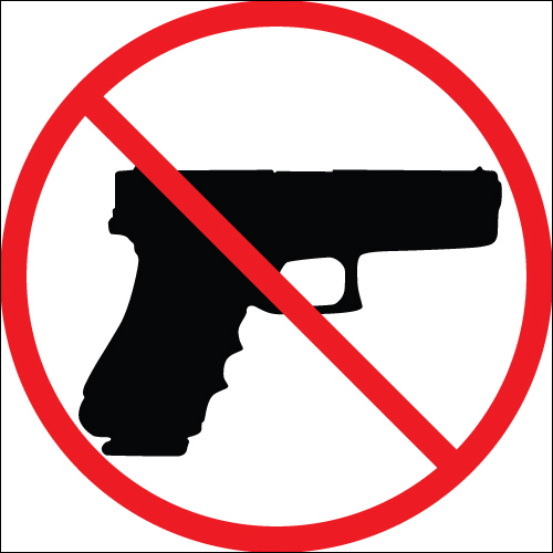 Zing Green 1802, No Guns Symbol Kansas Plastic Carry Sign
