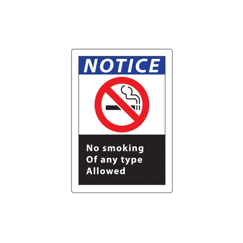 Zing Green 1836a, "notice No Smoking" Recycled Aluminum Sign