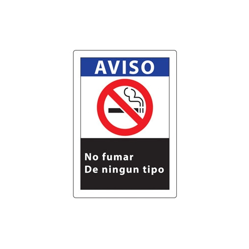 Zing Green 1837a, "aviso No Fumar" Recycled Aluminum Sign
