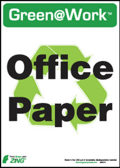Zing Green 0021s, Green At Work "office Paper" With Label